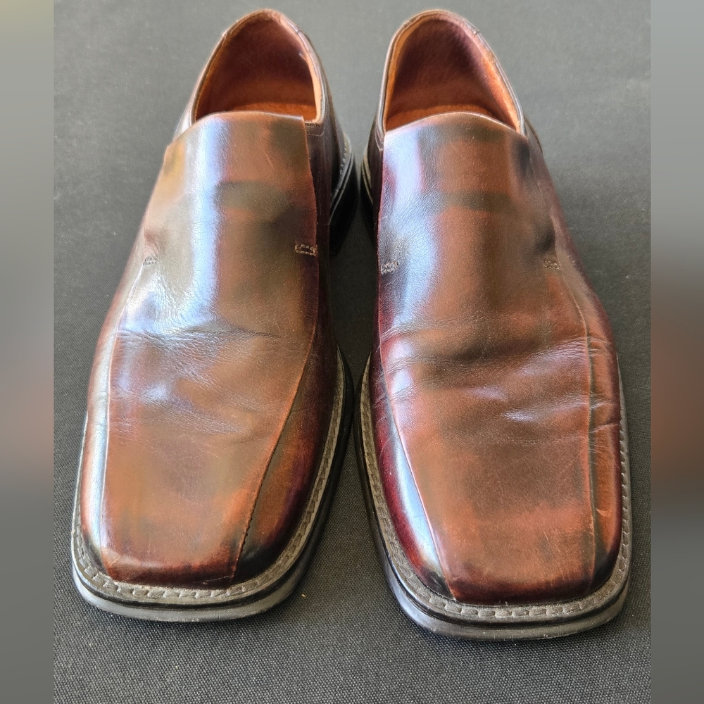 Natha Studio Brown Leather Slip On Loafers Size 10.5